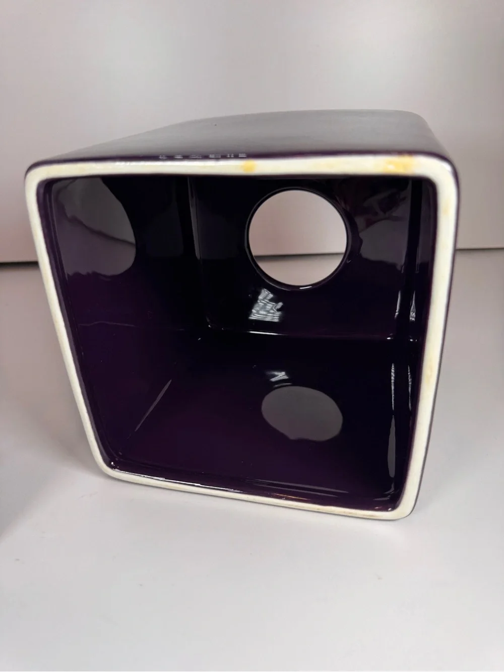 Gorgeous Vintage Deep Purple Y2K 90’s Ceramic Metal Tissue Box Holder With Base